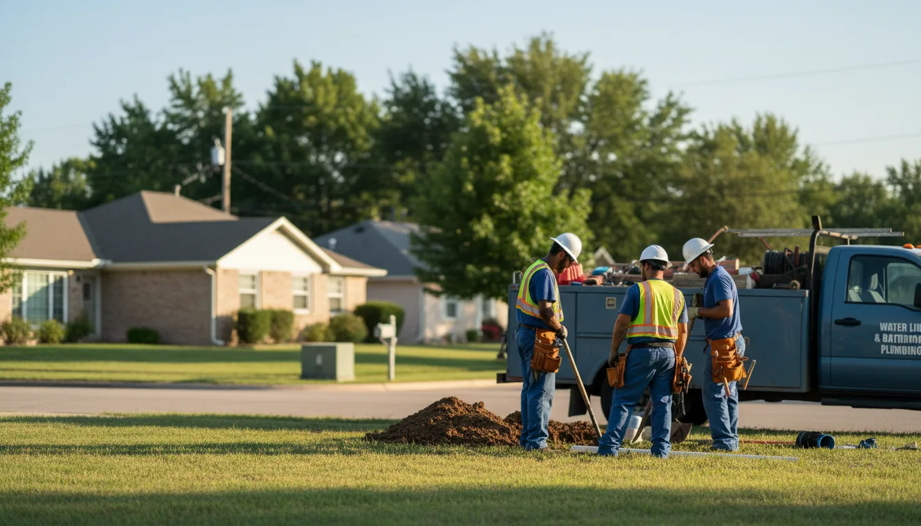 Residential water line and bathroom plumbing service in Louisburg, MO